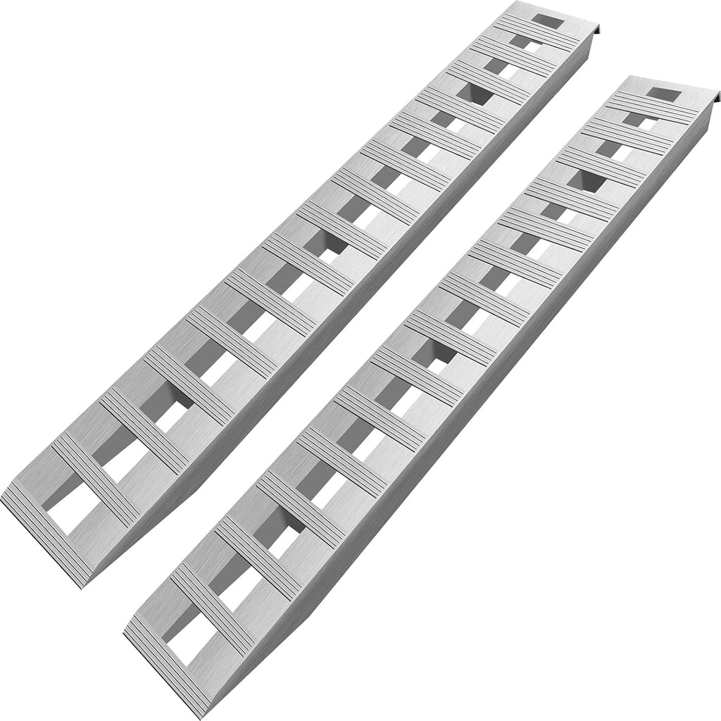 84'' X 15'' Aluminum Trailer Ramps 6000LBS Total Beavertail Hook End 1 Pair N4556