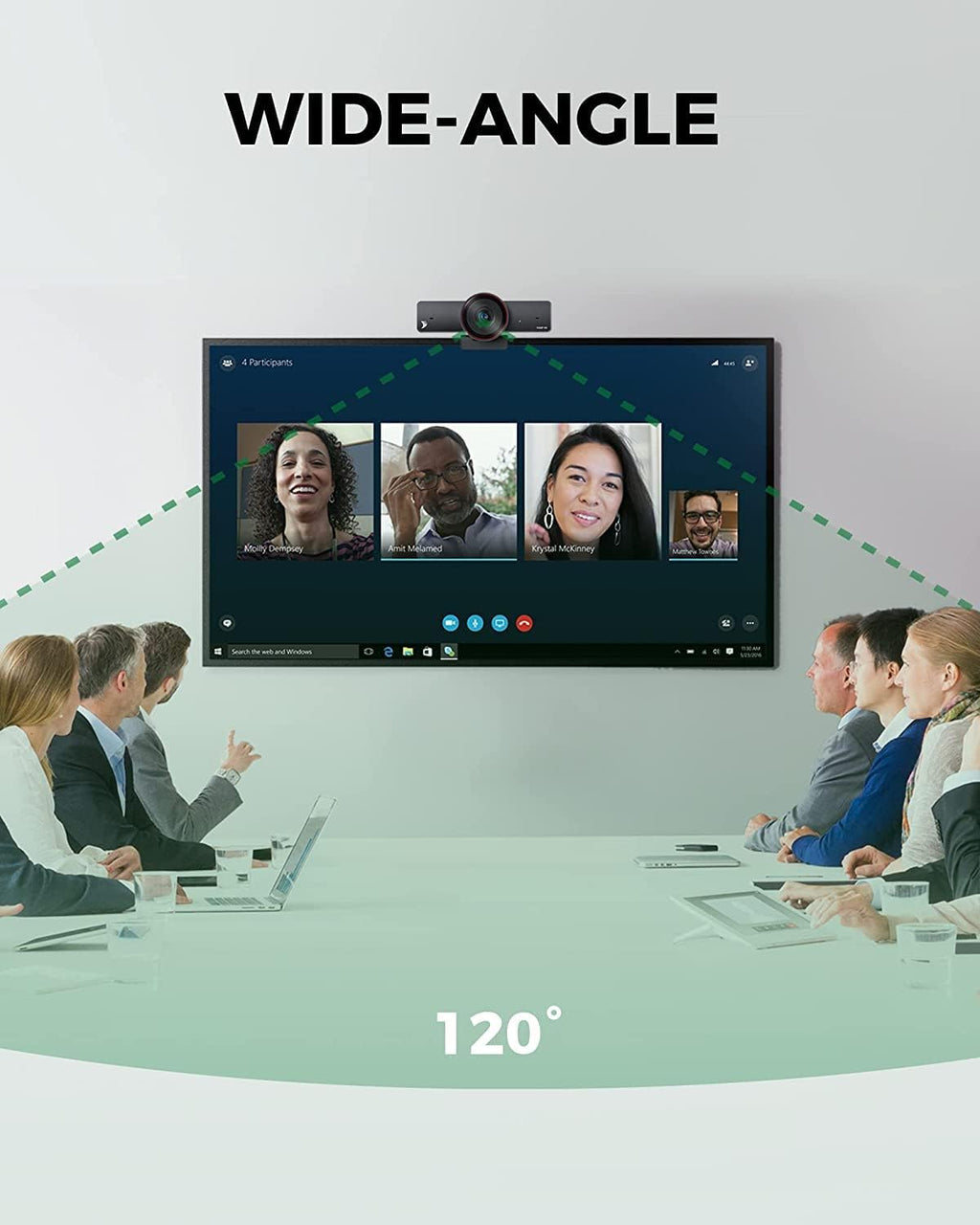 4K Webcam with Auto Framing, 120° Field of View, Dual AI Noise-canceling Mics Q7911