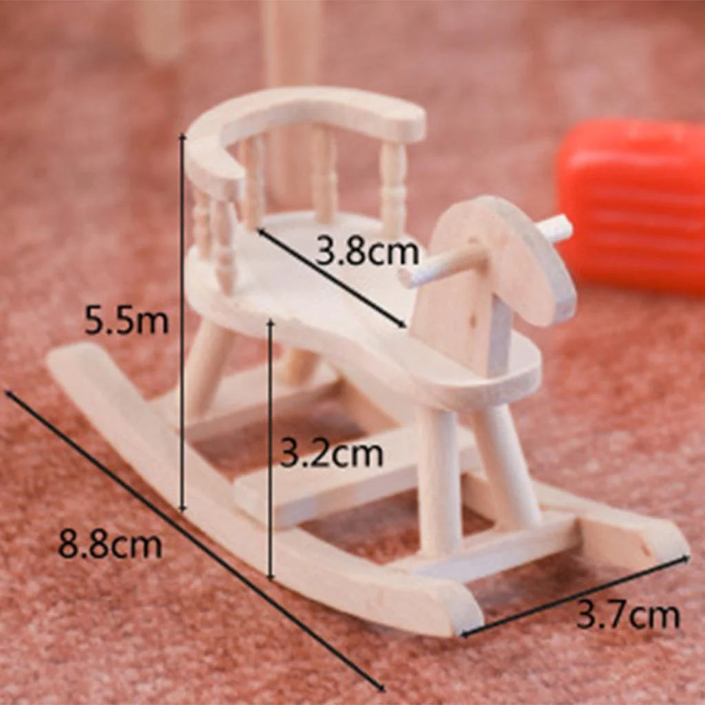 Unpainted Wooden Cockhorse Dollhouse Toy Furniture S415