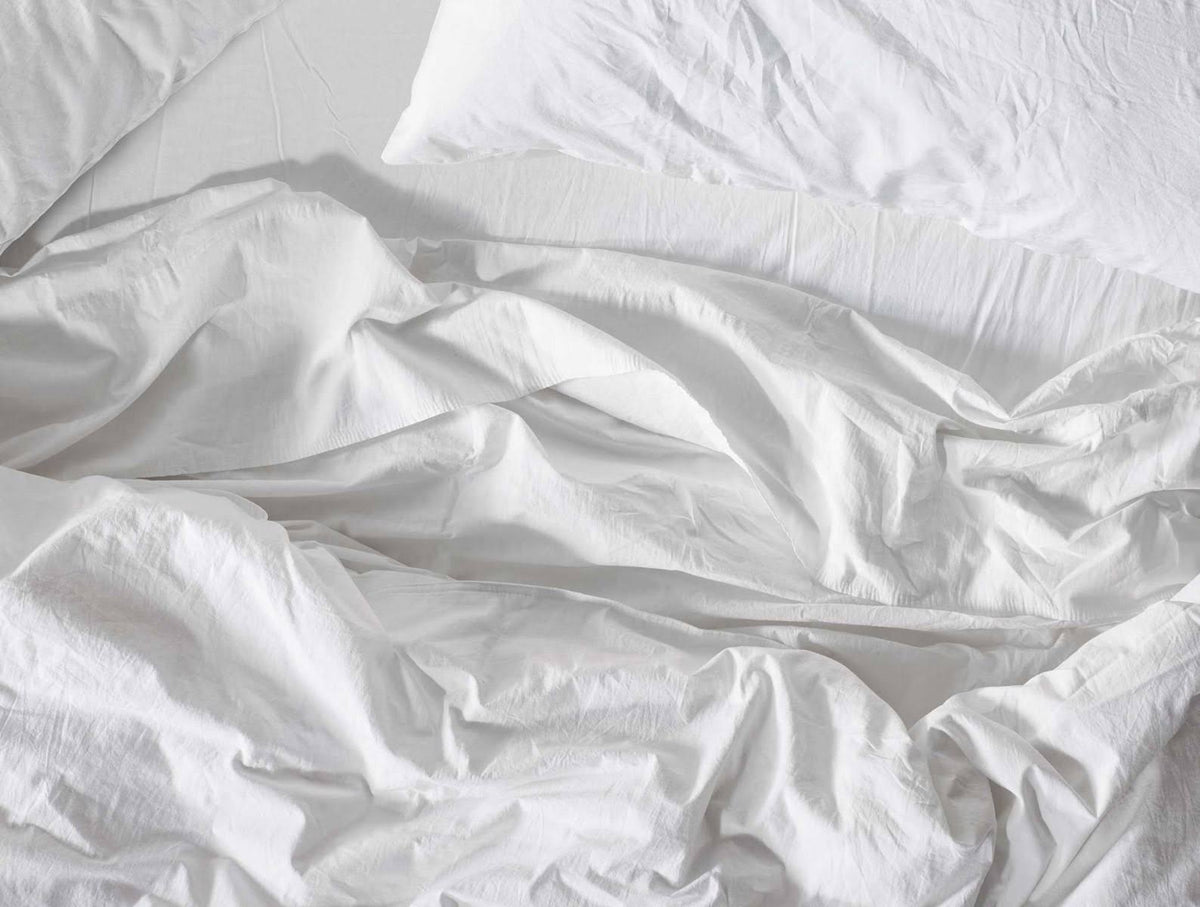 Organic Crinkled Percale Sheet Set Cal King Aegean W268