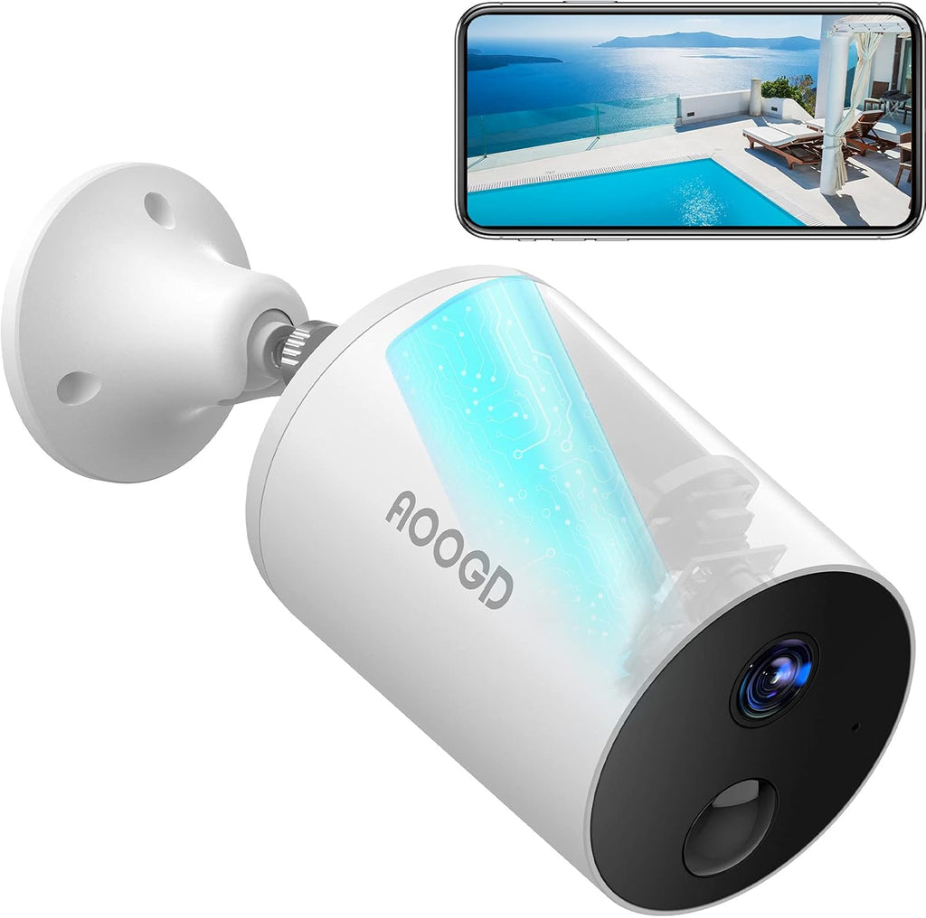 Wireless Battery-Powered Outdoor Security Camera with Night Vision and 2-Way Audio A107