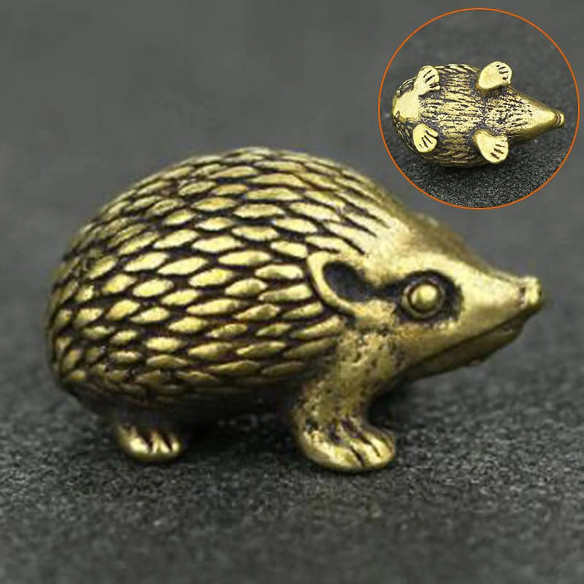 Vintage Brass Hedgehog Statue Ornament L89716