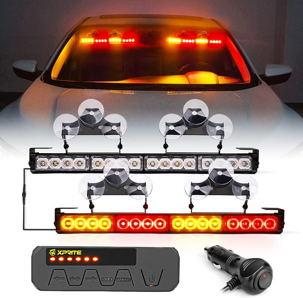 White Amber Dual LED Light Bar with Control Box for Trucks A86259