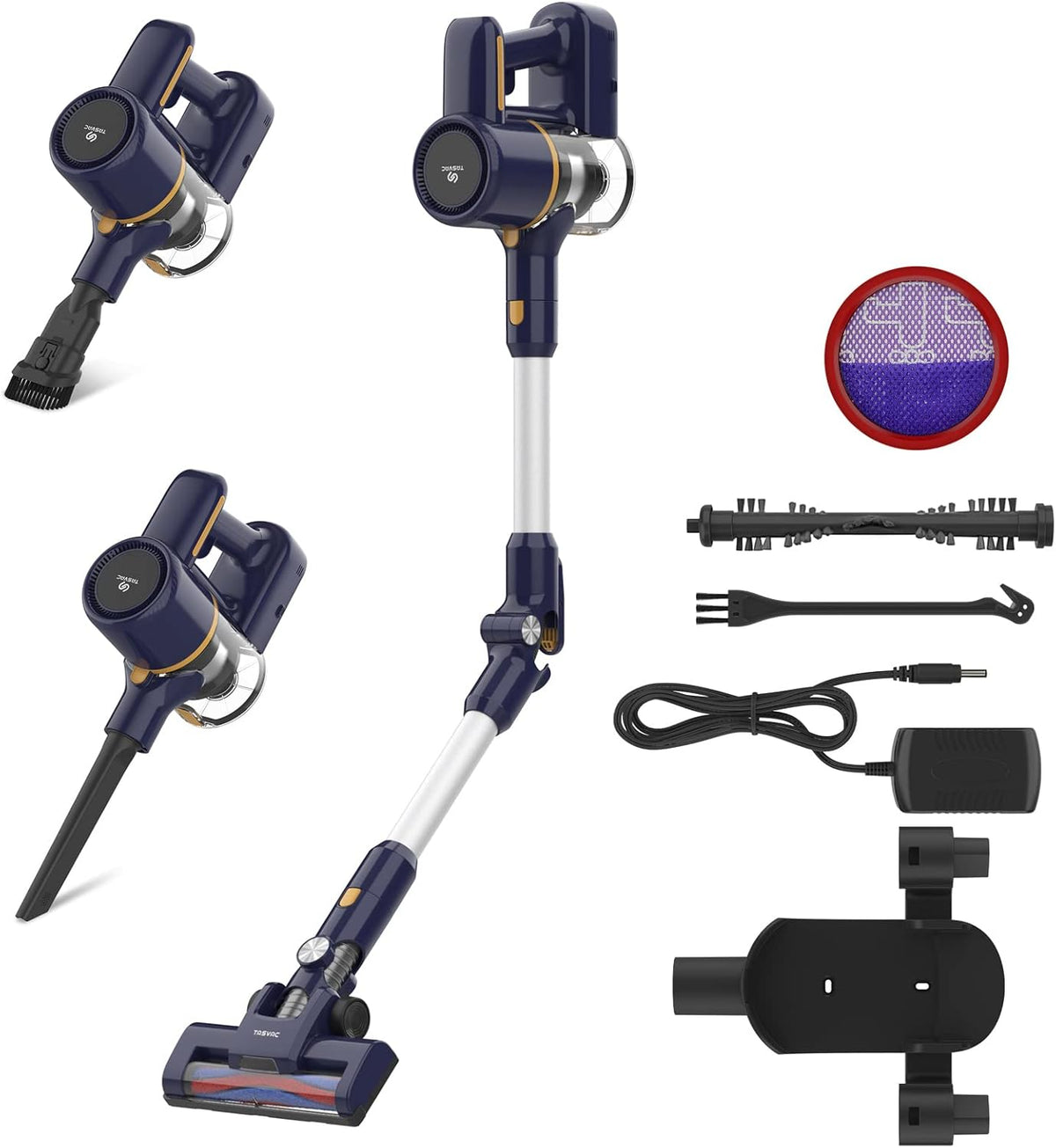 Cordless Stick Vacuum Cleaner with LED Light, 2200mAh, 165W Motor H385