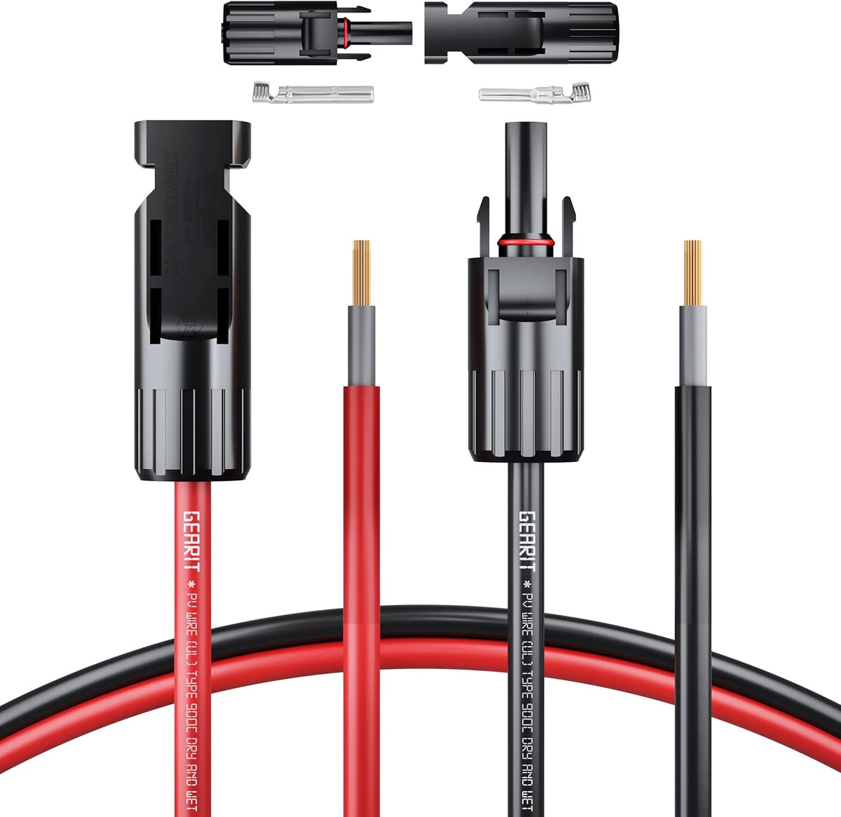 10AWG Solar Extension Cable with Male to Female Connectors, 100 Feet I469419
