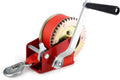 1200 LBS Capacity Heavy Duty Manual Crank Winch, Polyester Strap, Red, Pack of 2 W51366