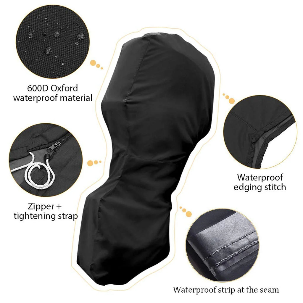 Waterproof 600D Oxford Black Outboard Motor Cover B148