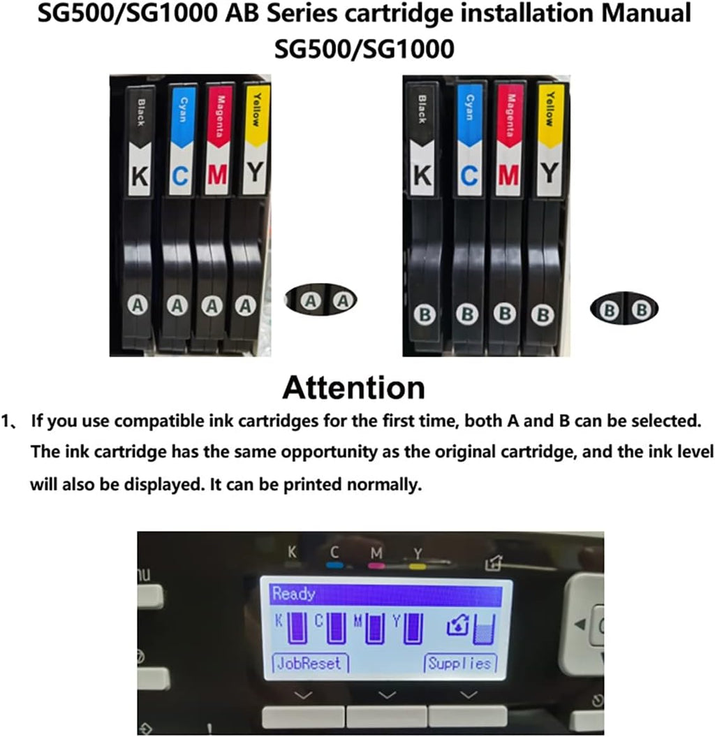 Sublimation Ink Cartridge 4-Pack for Sawgrass Virtuoso SG500 SG1000 Printer T79912