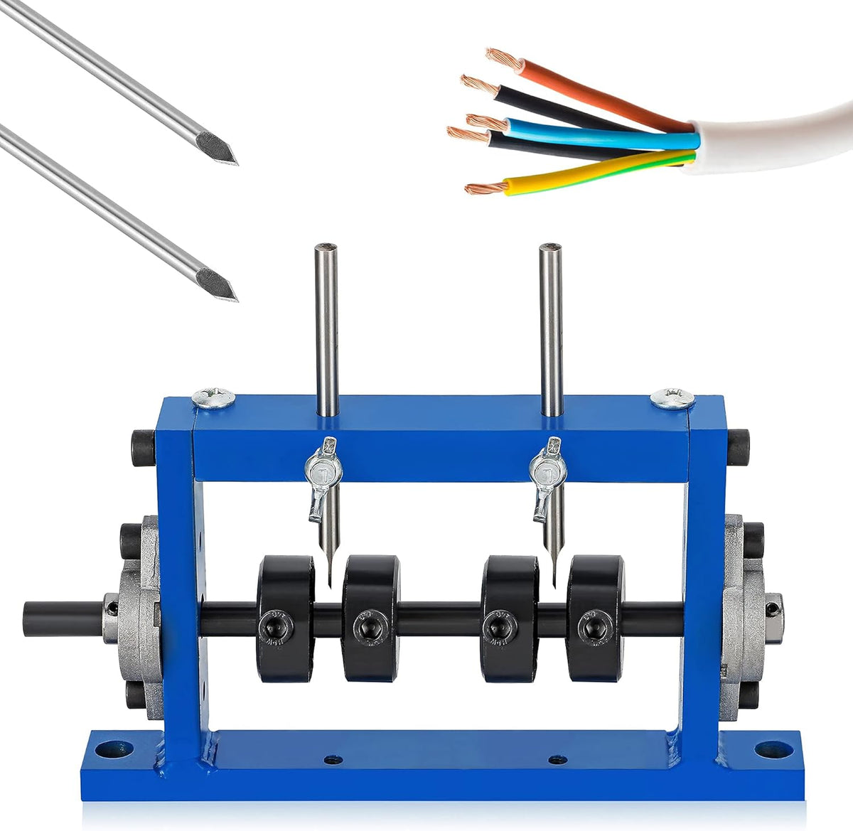 Wire Stripper Machine Manual Wire Stripping Tool with 2 Replacement Blades J10674