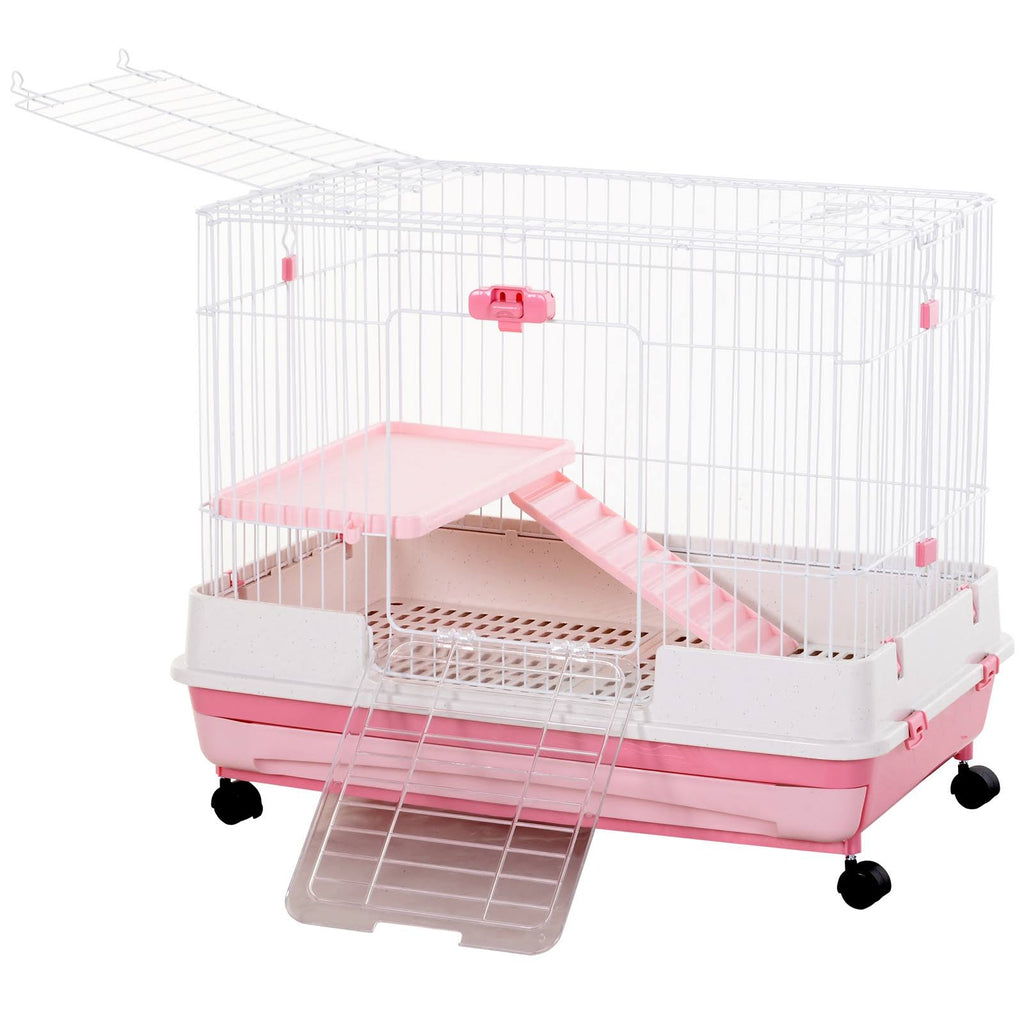 Indoor Rabbit Cage Small Animal House with Wheels L9595