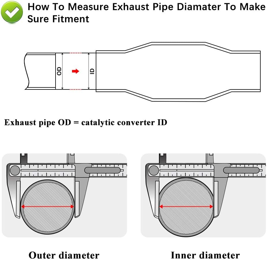2.25" Inlet/Outlet Universal Catalytic Converter with O2 Port & Heat Shield, Pack of 2 U651