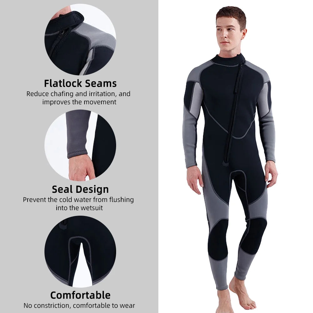 3mm Neoprene Front Zip Full Body Diving Wetsuit A812716