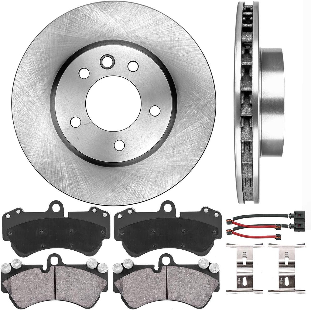Premium OE 5 Lug Rotors + Ceramic Brake Pads + Sensors + Hardware N892