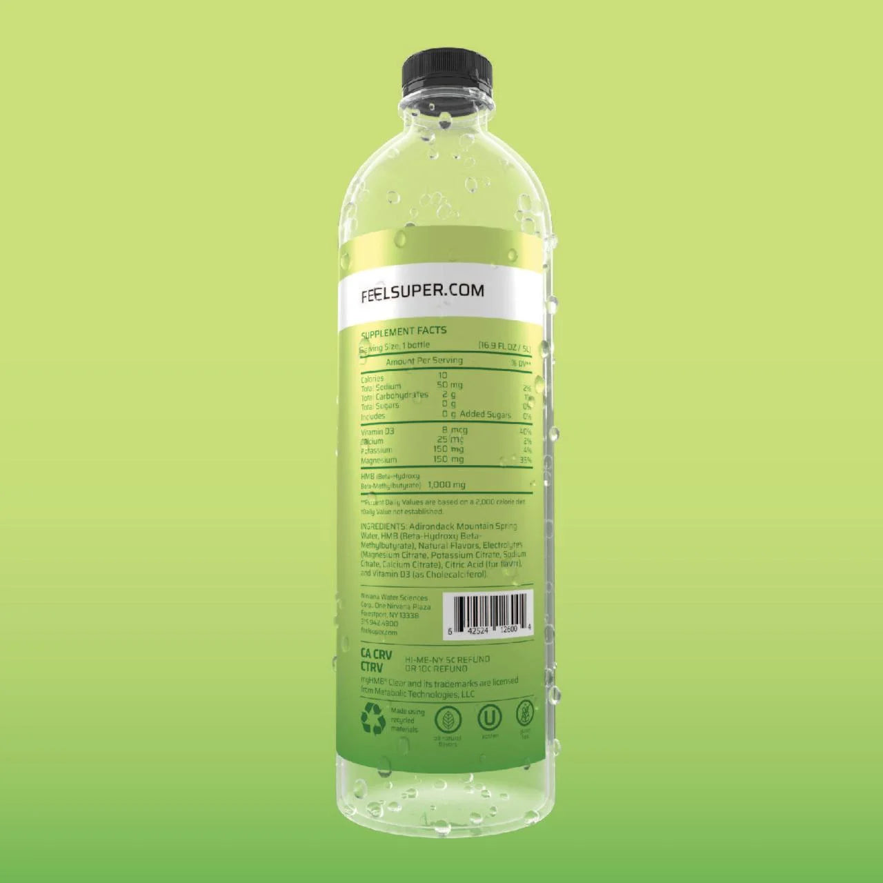 Cucumber Lime HMB Infused Natural Spring Water, 16.9 Fl oz Bottles (12 Pack) T670176