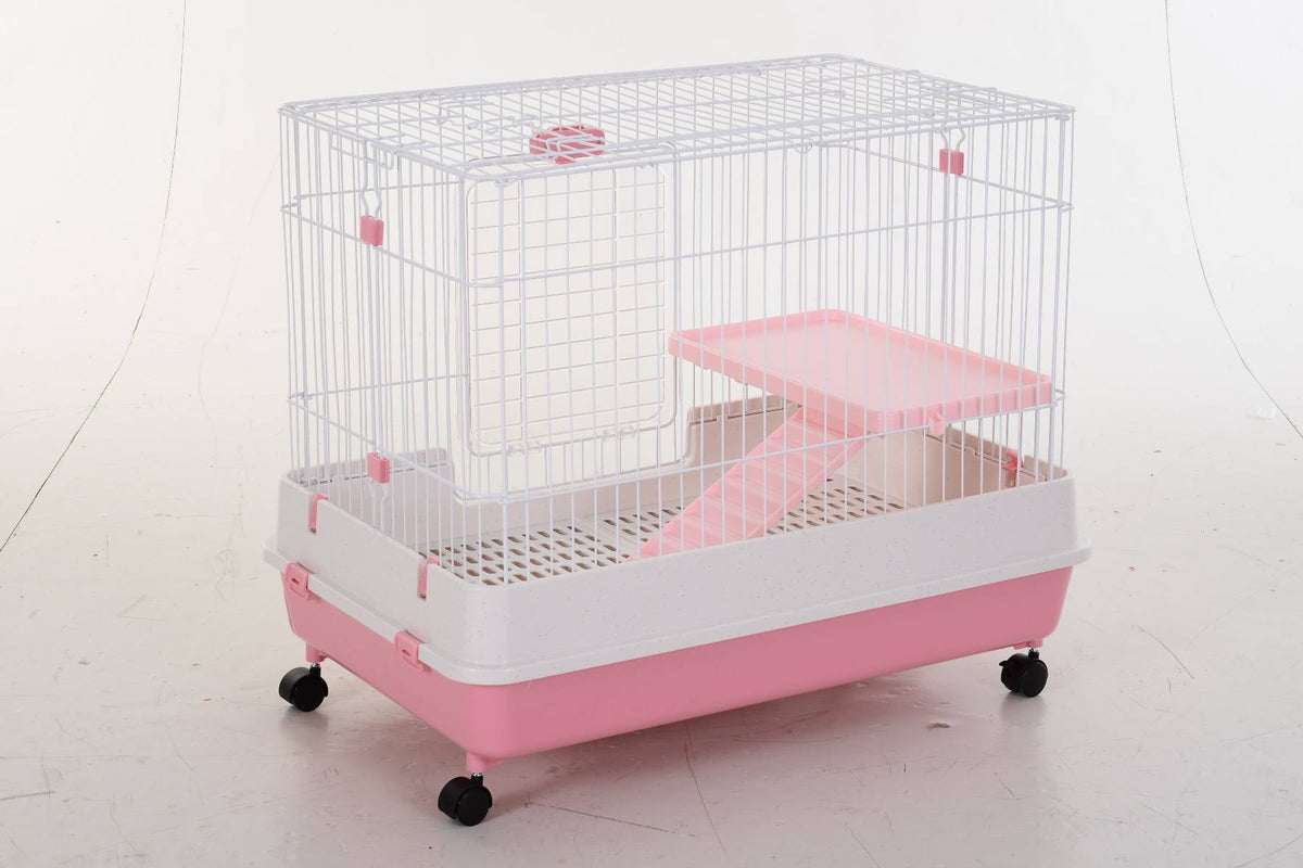 Indoor Rabbit Cage Small Animal House with Wheels L9595