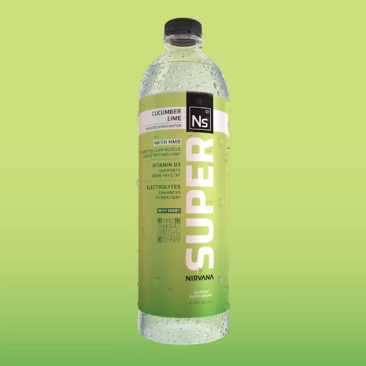 Cucumber Lime HMB Infused Natural Spring Water, 16.9 Fl oz Bottles (12 Pack) T670176