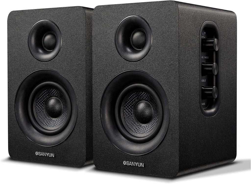 White 60W Bluetooth 5.0 Bookshelf Speakers (Pair) V1068