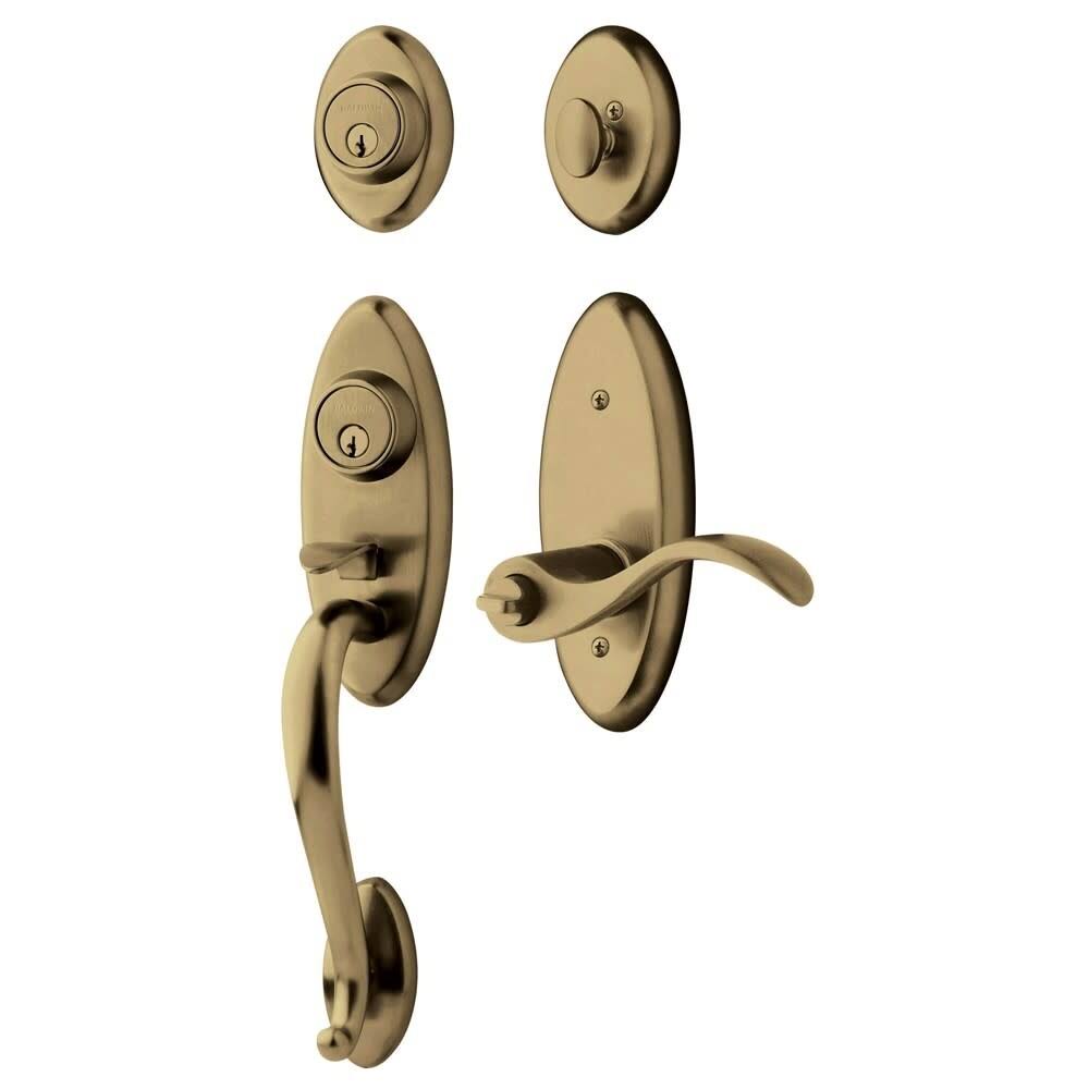 Satin Brass and Black Two Point Handleset N278756