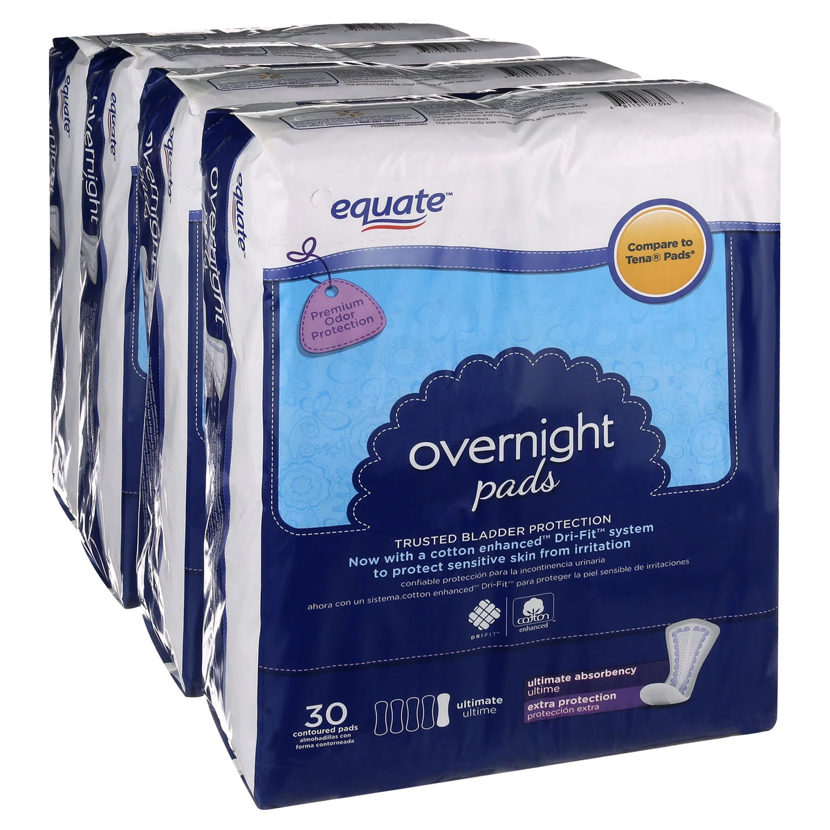 Incontinence Pads, Ultimate Absorbency, Extra Coverage (120 Count) H408