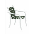 Stacking Patio Dining Chair, Snow Vinyl, Mocha Vinyl B512