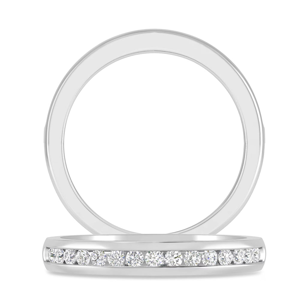 14K White Gold Diamond Stackable Band L601