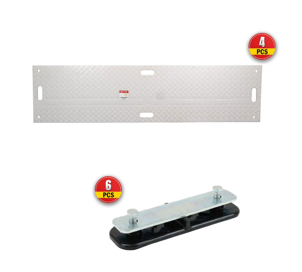 4 Pcs White Ground Protection Mats with 6 Pcs Connectors S7924