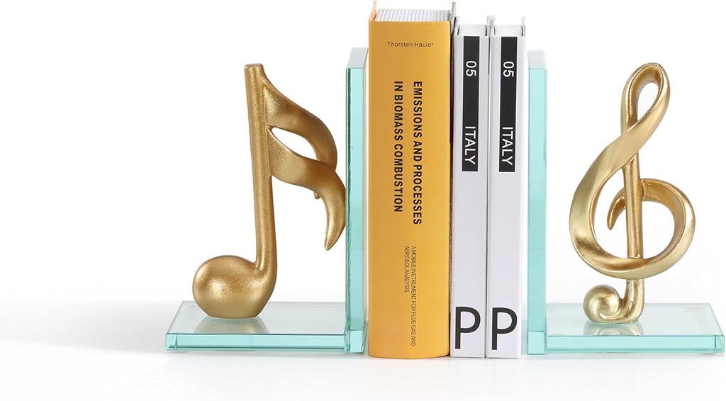 Decorative Gold Glass Bookends V803