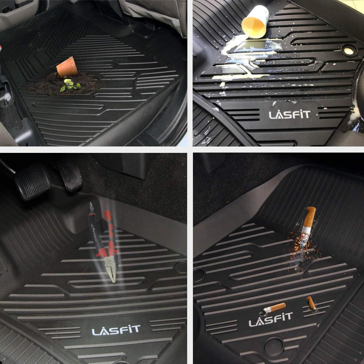 Black TPE Floor Liners for Toyota Tundra CrewMax S396