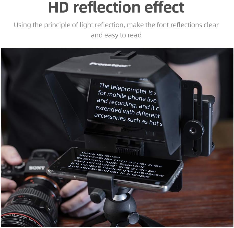 Portable Teleprompter Kit with Remote Control for Phone and DSLR Recording Pack of 2 V48309