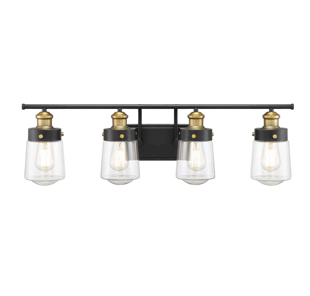 Vintage Black with Warm Brass 4 Light Bath Y6629