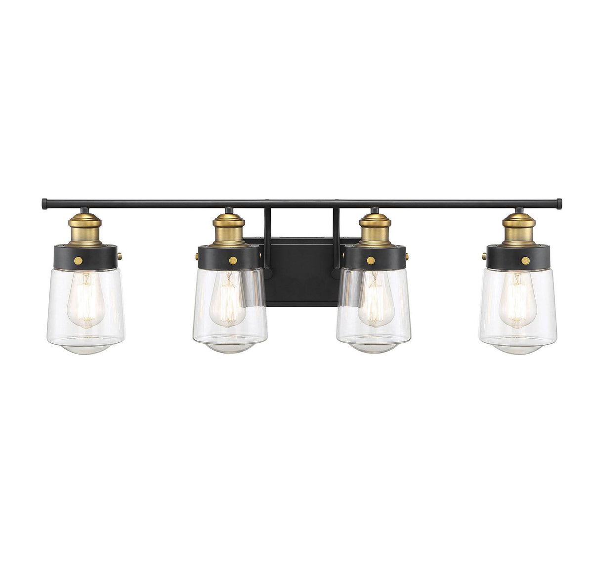 Vintage Black with Warm Brass 4 Light Bath Y6629