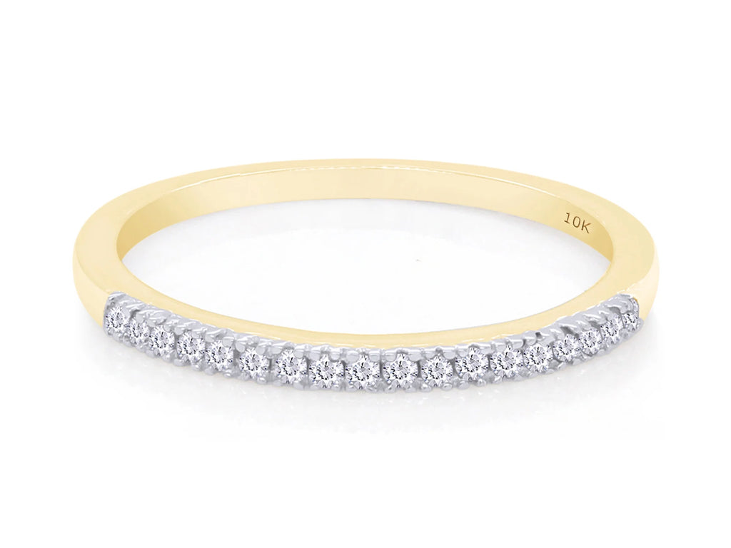 10K Solid Yellow Gold Diamond Half Eternity Ring M7813