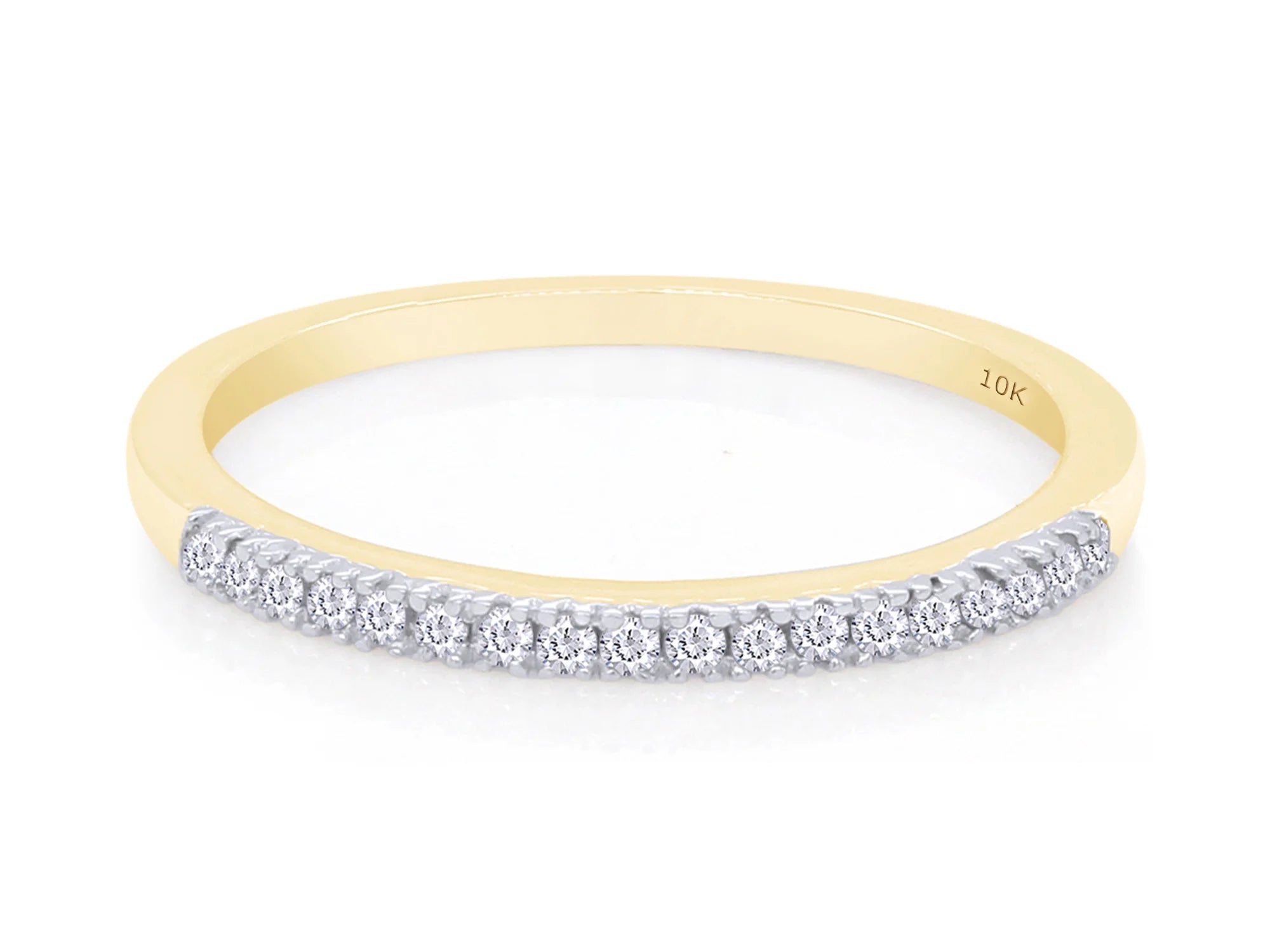 10K Solid Yellow Gold Diamond Half Eternity Ring M7813