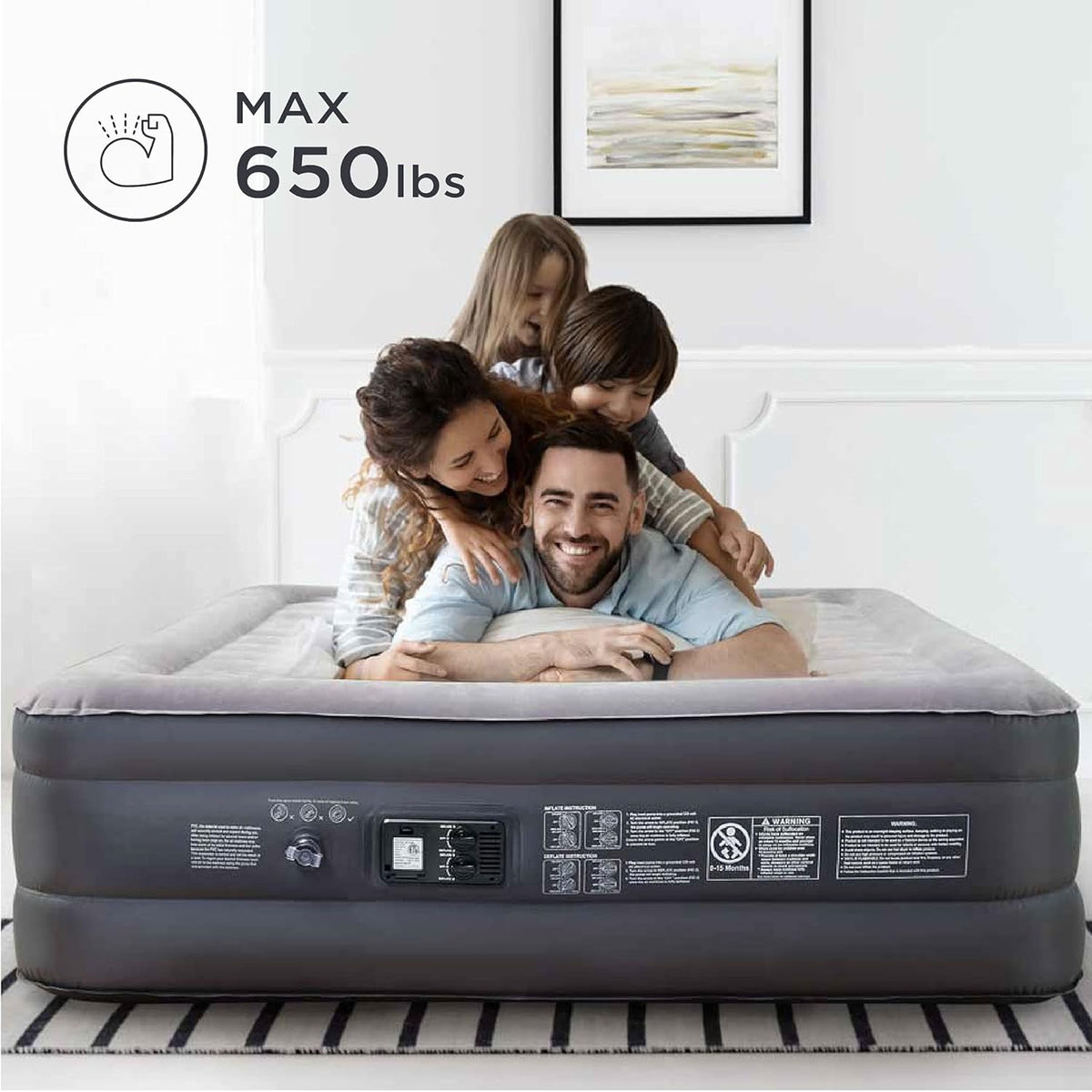 Queen Air Mattress with Built in Pump, 18 Raised Inflatable Waterproof Mattress P526796
