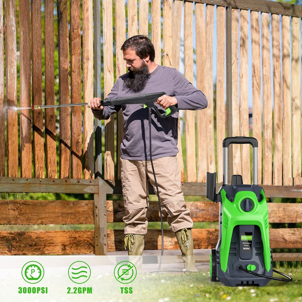 3000 PSI Electric Pressure Washer with 4 Nozzles Foam Cannon R691