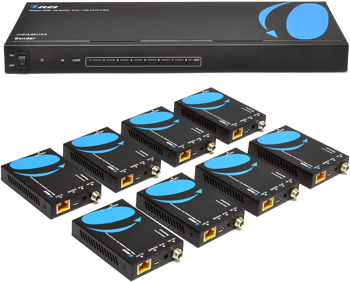 4K 4x4 HDMI Extender Matrix Over Single CAT5e/6/7 Cable with 4 Receivers Q573246