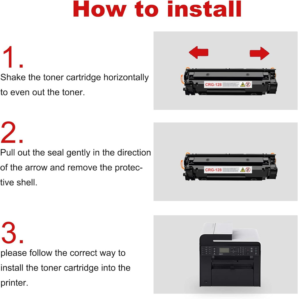 2 Pack CRG-128 Toner Cartridge for ImageCLASS MF4400 MF4700 MF4800 Series J955