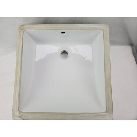 17 in. CUPC Square Undermount Sink Set in White X4149
