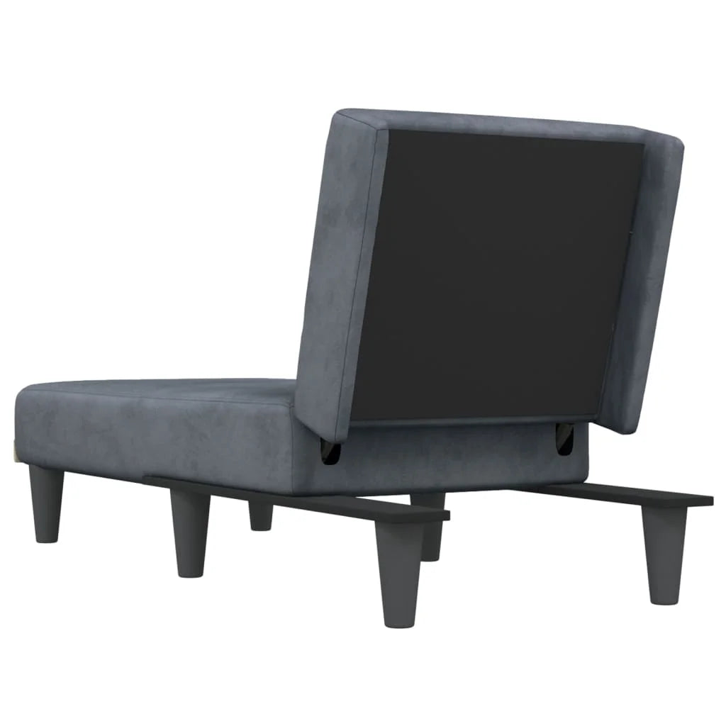 Dark Gray Velvet Chaise Longue P4378