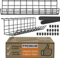 Black Wire Cable Management Tray, Set of 4X 17'', Pack of 2 X434