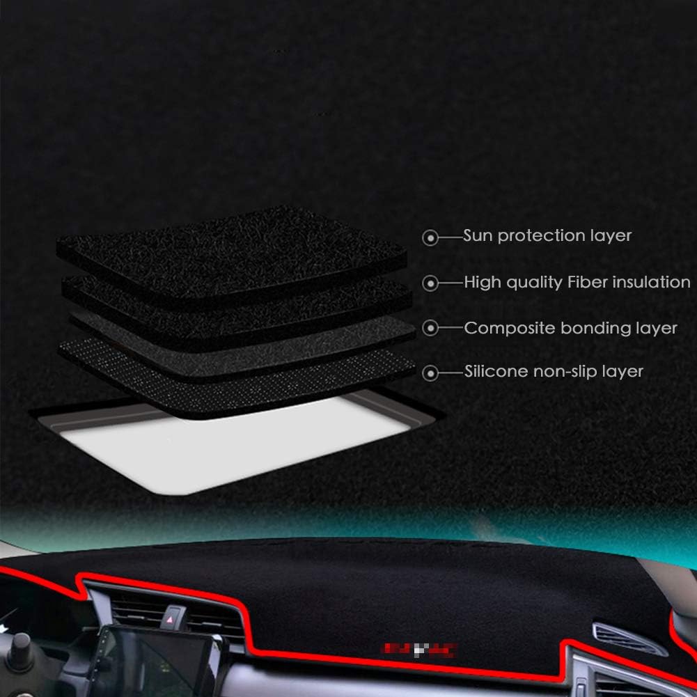 Black Center Console Cover Dash Mat Protector for Nissan Rogue X-Trail Rogue Sport SUV Q301550