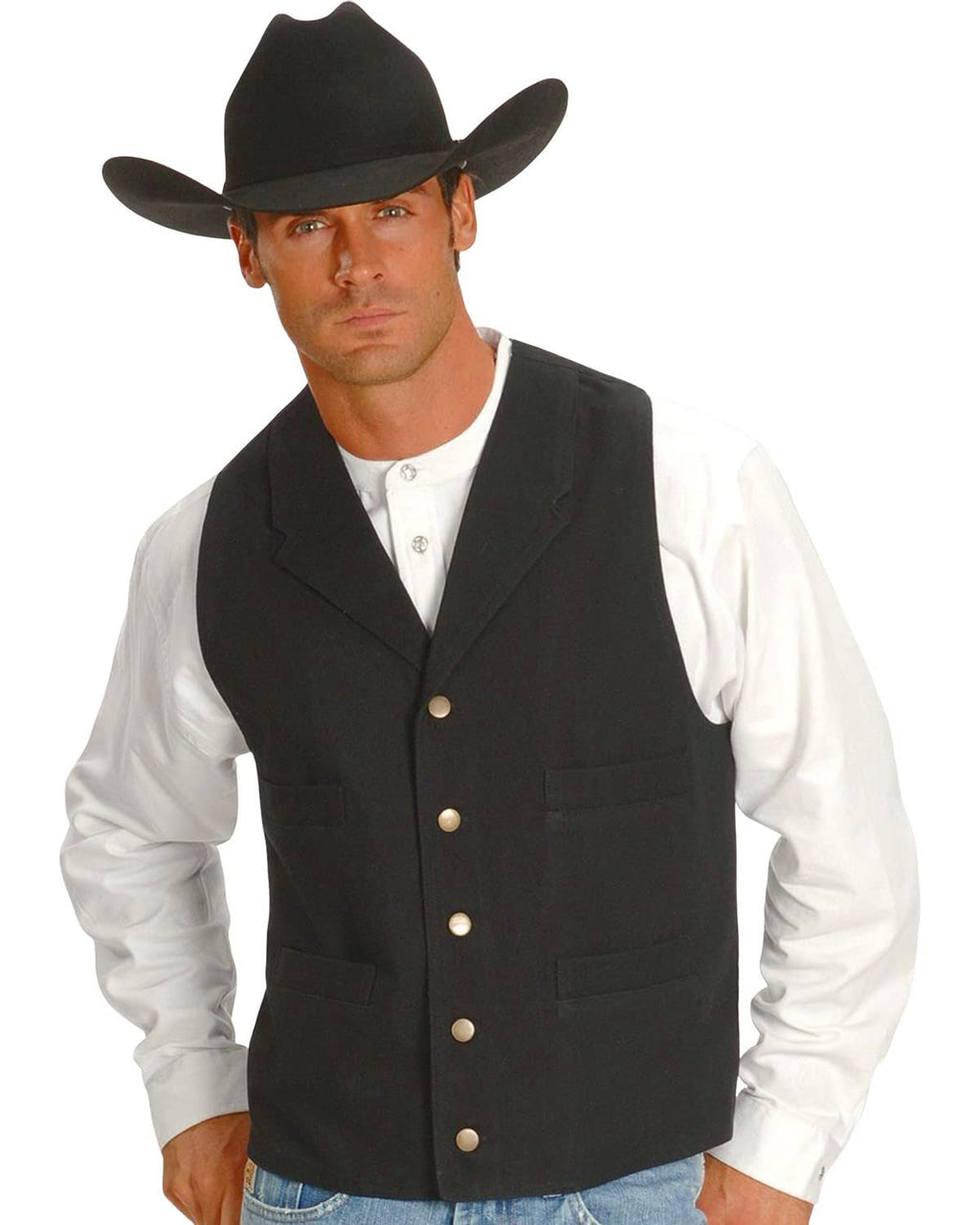Black Canvas Vest O3309