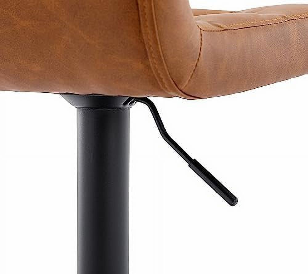 Grey Faux Leather Swivel Counter Height Stools with Footrest N33428
