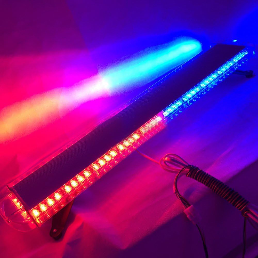 72 LED Car Truck Roof Beacons Emergency Warning Strobe Light Bar 12-24V Blue Red A877