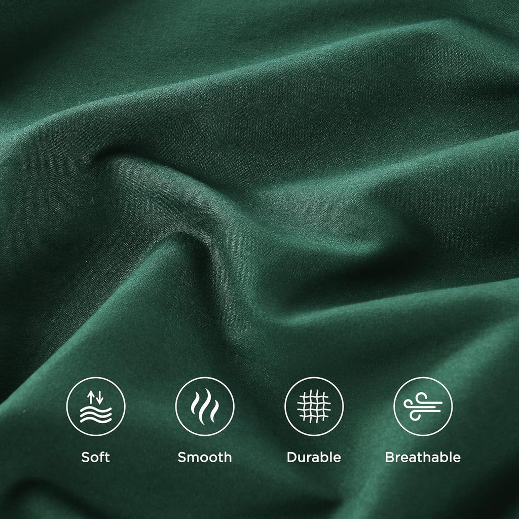 Emerald Green Microfiber Sheet Set California King 4 Pieces Deep Pocket B9270