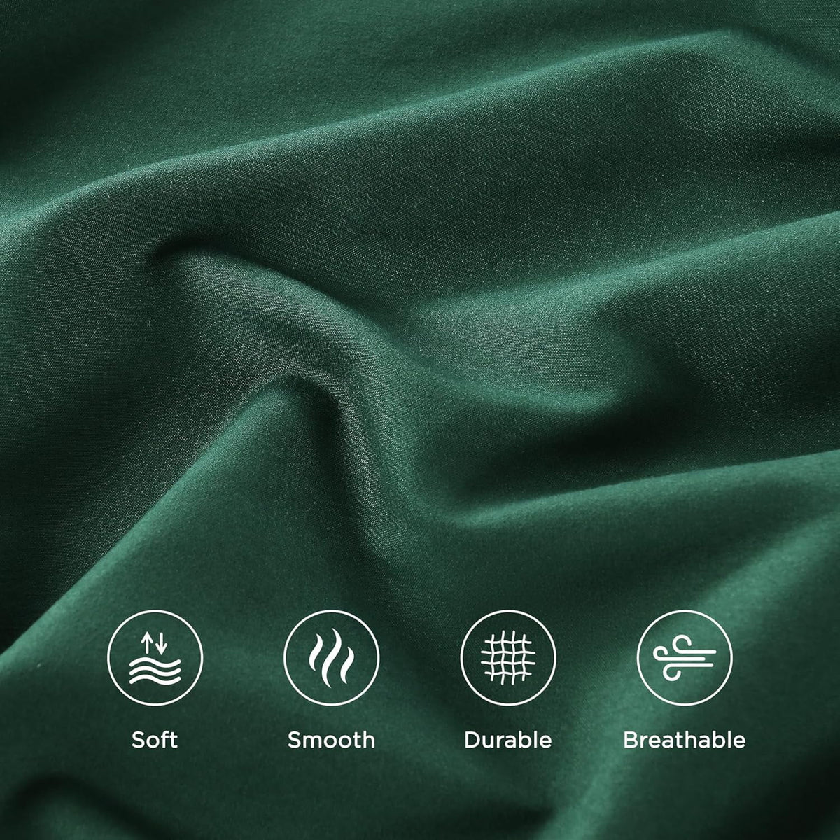 Emerald Green Microfiber Sheet Set California King 4 Pieces Deep Pocket B9270