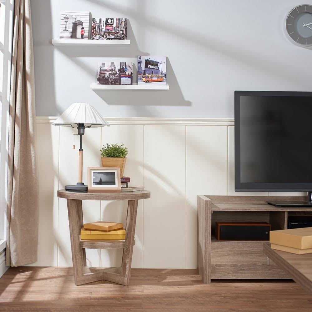 Light Oak Tempered Glass End Table J534136