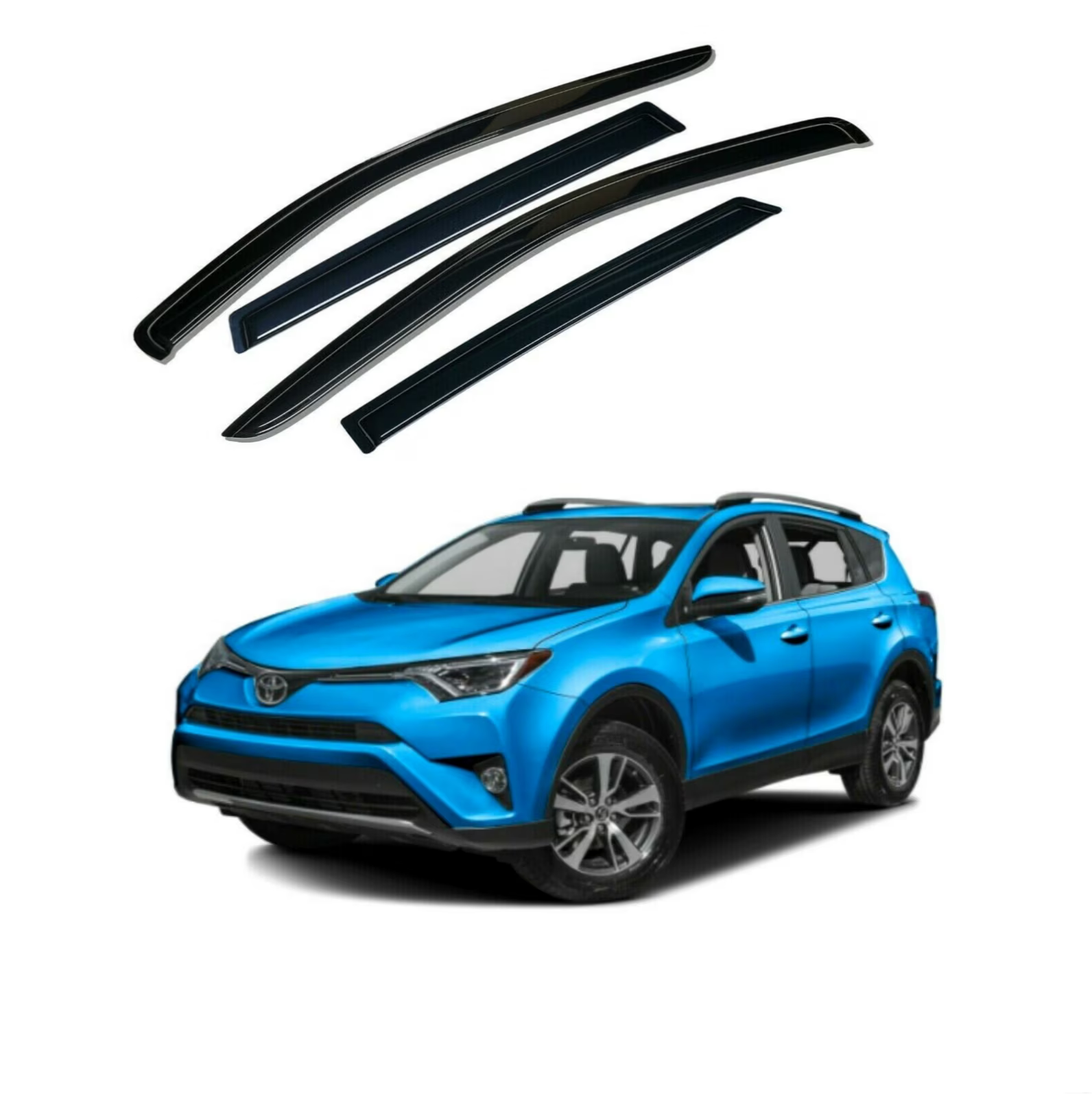 Smoke Window Vent Visor Rain Guard Deflector for 2013-2018 Toyota Rav4 Q28883