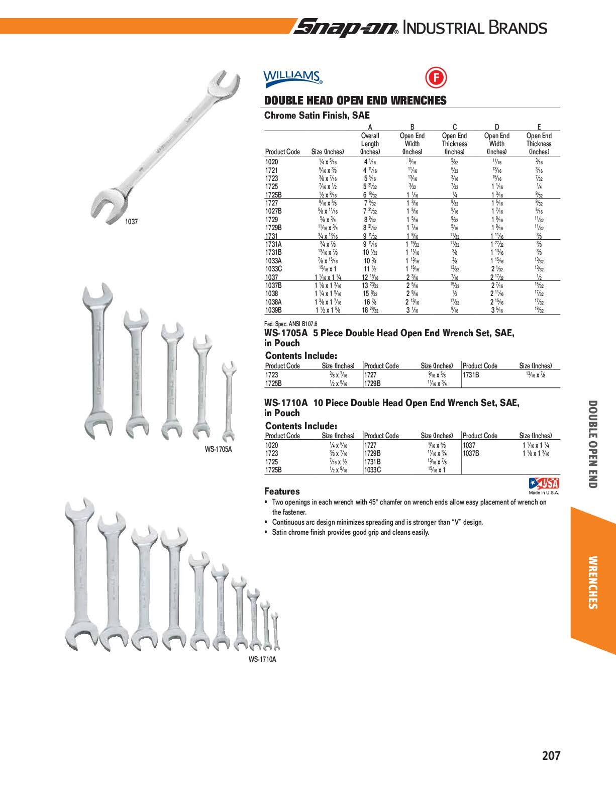 Chrome Satin Finish Open End Wrench 1-1/2x22 x 1-5/8x22 N37023