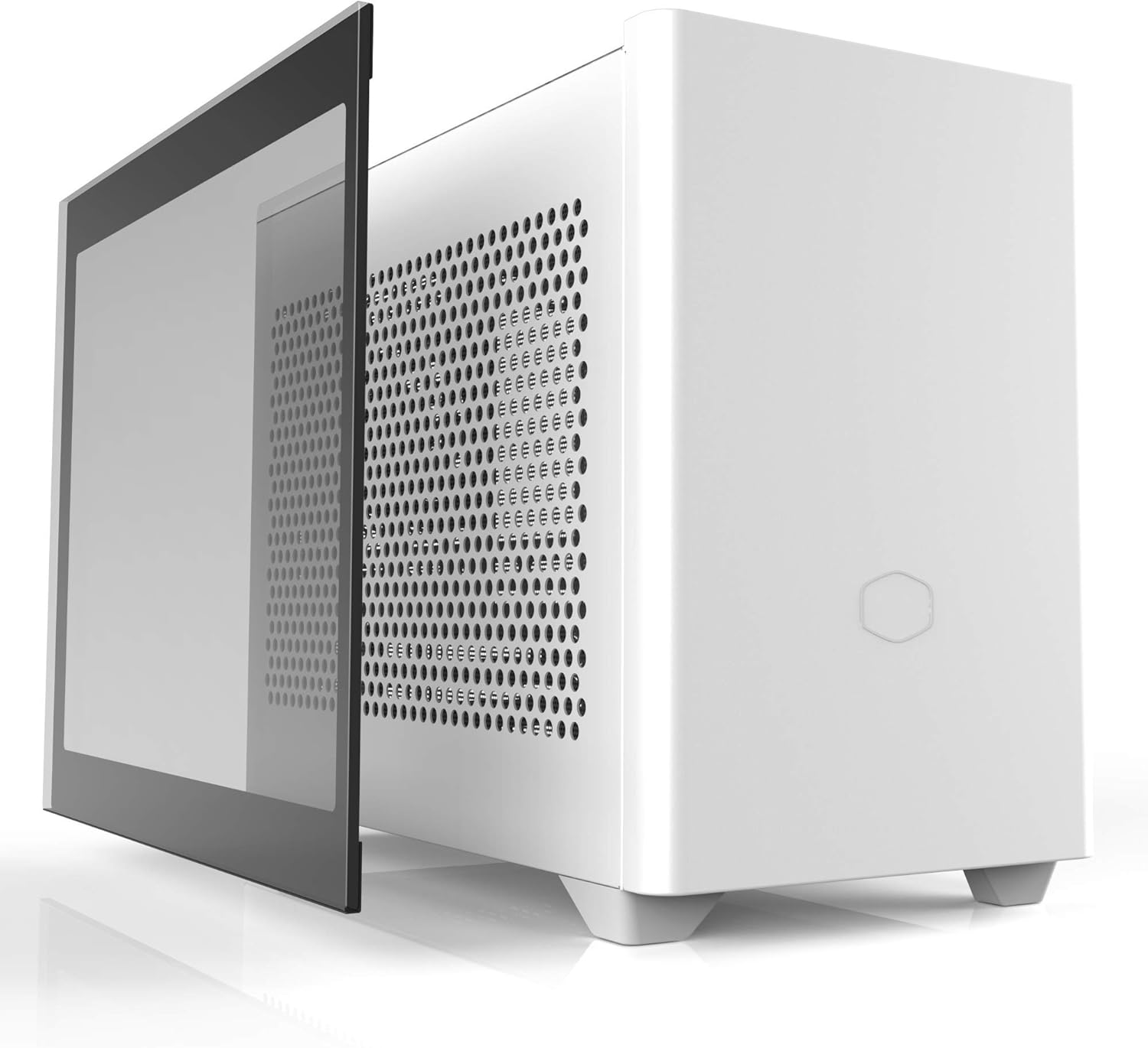White SFF Mini-ITX Case with Tempered Glass Panel W7227
